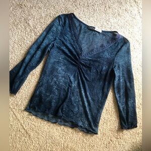 Y2K California Concepts sheer navy top